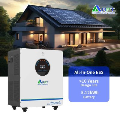 RPT-Battery 6KW Solar Inverter 51.2V 100AH LiFePO4 Lithium Battery for 6KW 5.12KWh All in One Home Energy Storage System